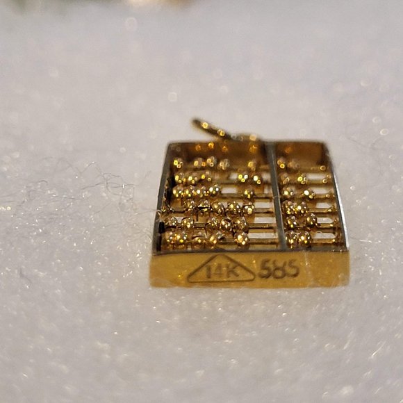 14K Gold Abacus Pendant - Picture 4 of 9